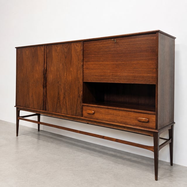 Vintage Danish Highboard with Bar Compartment, 1960s For Sale - Image 4 of 9