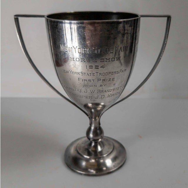 American 1920's Sterling Silver New York State Fair Trophy for Horse Riding State Troopers For Sale - Image 3 of 15