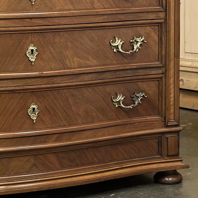 Antique Dutch Neoclassical Marble Top Walnut Chest of Drawers For Sale - Image 9 of 12