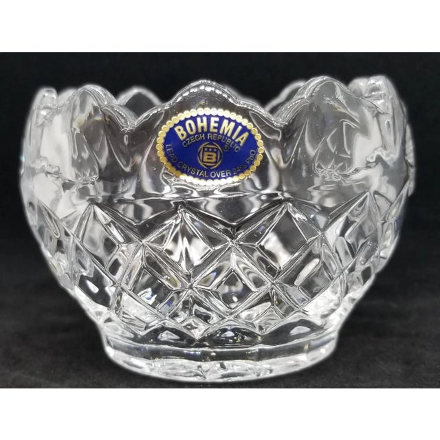 Bohemia Vintage Bohemia Lead Crystal Art Bowl Votive For Sale - Image 4 of 5