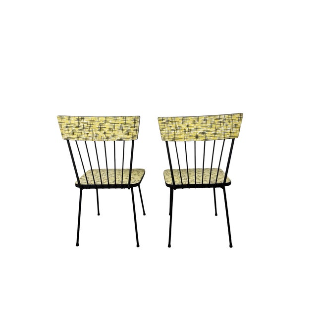1960s Mid-Century Child’s Dinette Set With Yellow Crosshatch Laminate For Sale - Image 11 of 18