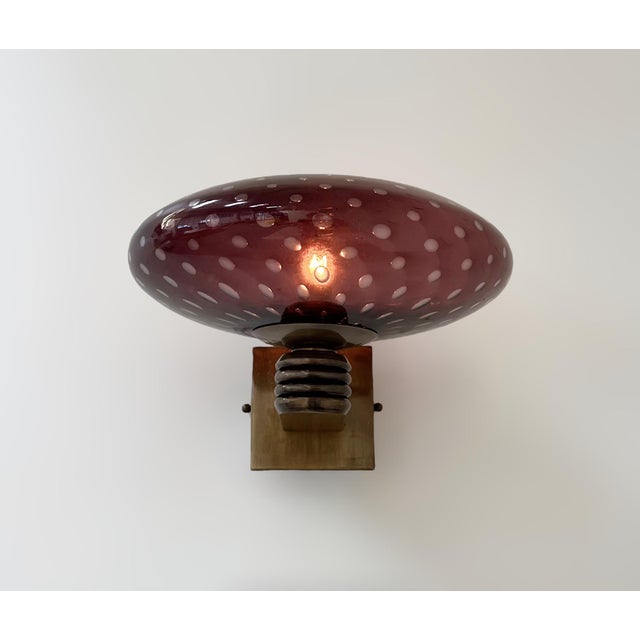 Glass 21st Century Bronzed and Amethyst Bubbles Glass Shade Deco Sconce by Fabio LTD For Sale - Image 7 of 7