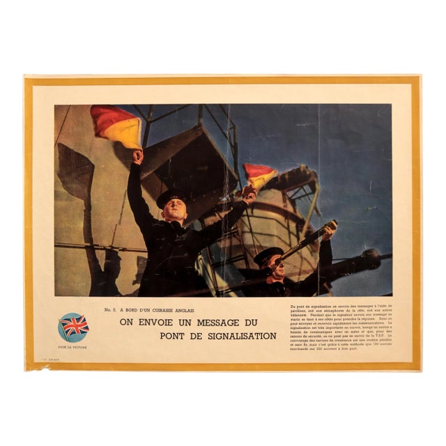 1940-1945 Original French Wwii Poster, Victoire / on Envoie Un Message (Signal Flags) For Sale