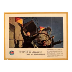 1940-1945 Original French Wwii Poster, Victoire / on Envoie Un Message (Signal Flags)