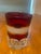 Mid 20th Century Vintage Ruby Red Glass Pitcher & 6 Tumblers Set - White and Gold Banded Barware For Sale - Image 5 of 11