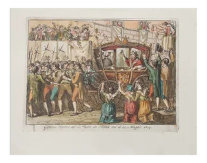 Bartolomeo Pinelli, Glorious Return of the Holy Father in Rome, Etching, 1850