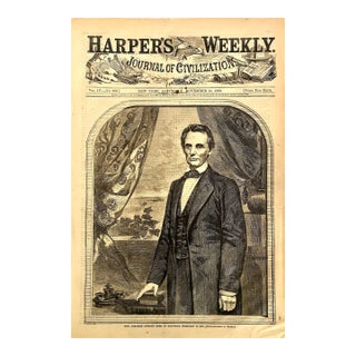 1860 “Abraham Lincoln Elected!” Cover of Harper’s Weekly, Created by Matthew Brady and Winslow Homer For Sale