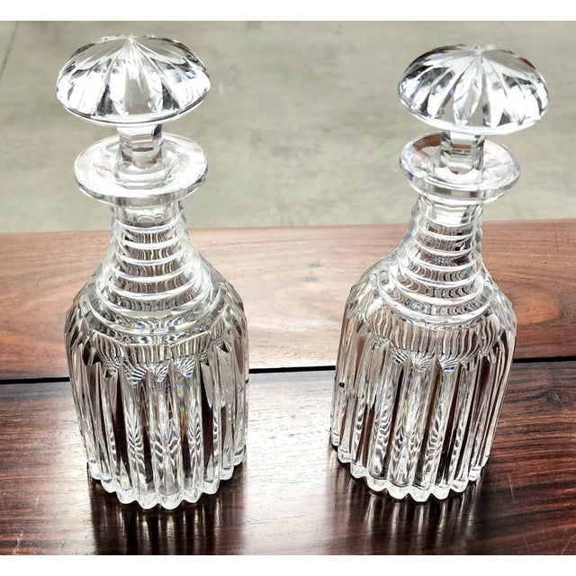 Beautiful Antique William IV English Fine Lead Cut Crystal Spirit Decanters - Pair. For Sale - Image 13 of 13