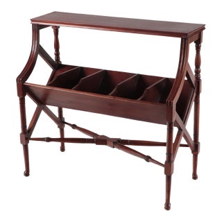An Antique Federal Style Slant Front Magazine or Book Stand / Cabinet. For Sale