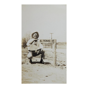 1941 Quirky Texas Street Sign Snapshot Photograph