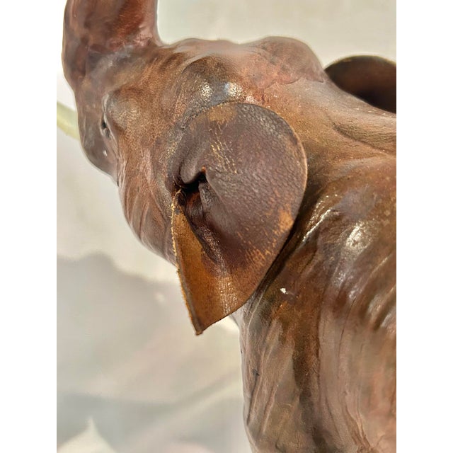 Vintage Leather Wrapped Elephant Model or Figurine For Sale - Image 9 of 12