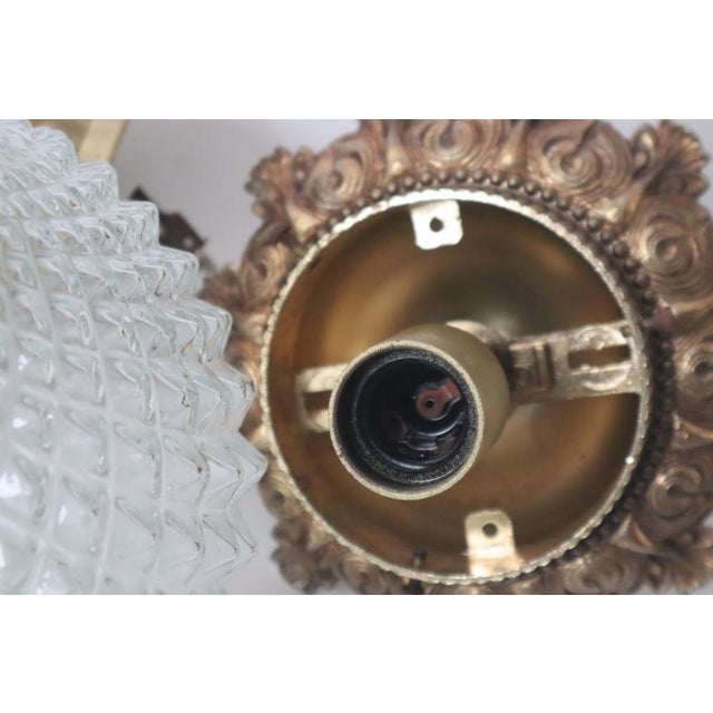 Hollywood Regency Gilded Pineapple Lantern Lamp from Massive, Belgium, 1970s For Sale - Image 4 of 18