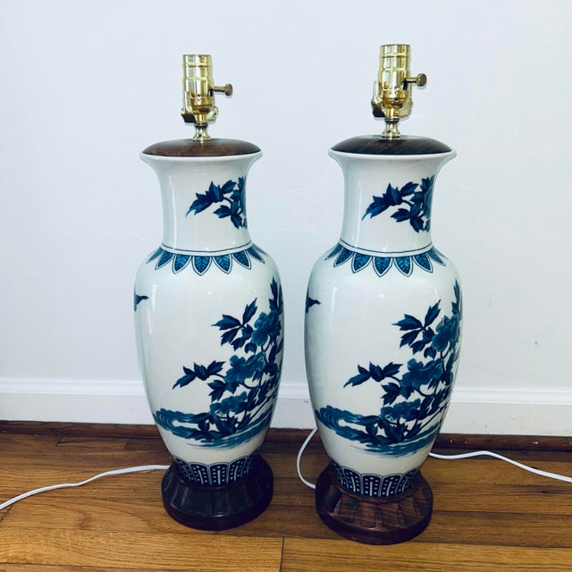 1960s Large Vintage Chinoiserie Lamp - A Pair For Sale - Image 4 of 12