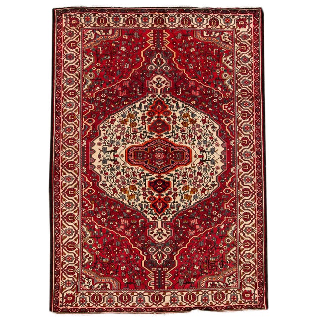 Red Mid 20th Century Vintage Persian Rug, 7' 0" X 9' 10" For Sale - Image 8 of 8