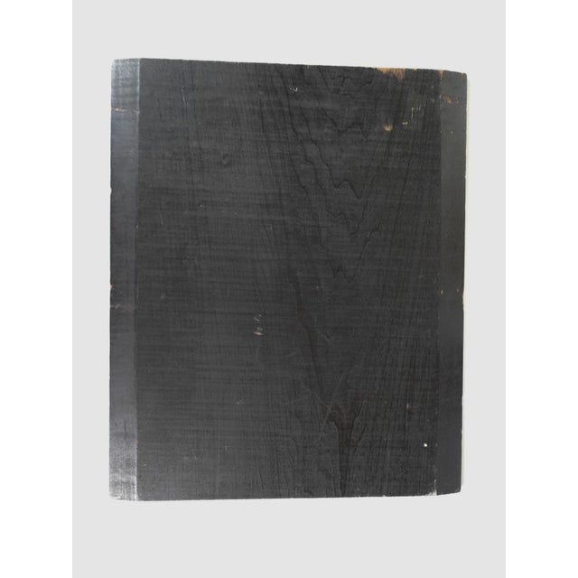 Wood Early 20th Century Iris Painting on Wood For Sale - Image 7 of 7