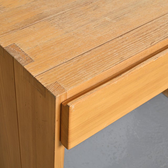 Wood Pine Desk from Maison Regain, France, 1970s For Sale - Image 7 of 9