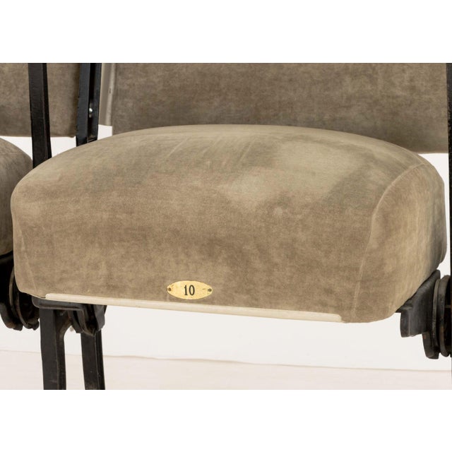 Late 20th Century Pair of Bouwerie Lane Theater Beige Upholstered Seats For Sale - Image 5 of 11