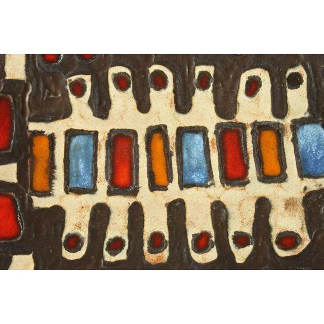 1960s Brutalist Ceramic Centerpiece Plate by Perignem, Belgium, 1960s For Sale - Image 5 of 12