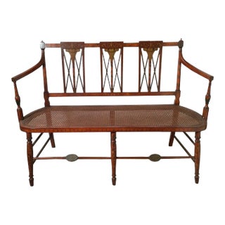 Sheraton Hand Painted Settee For Sale