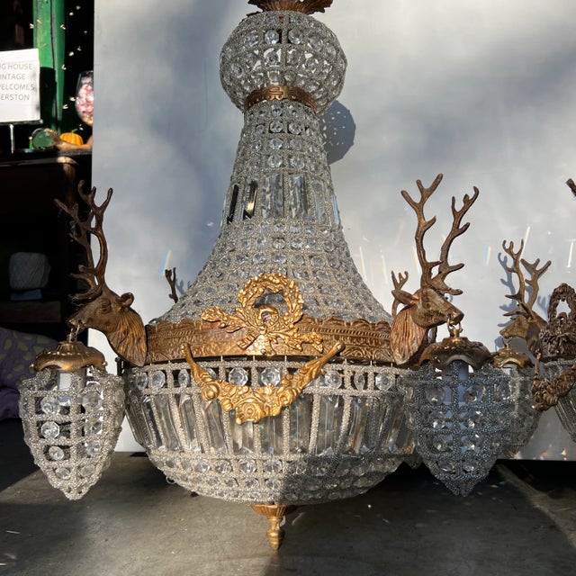 Transparent Pair of 1980s Deer Head Chandeliers For Sale - Image 8 of 13