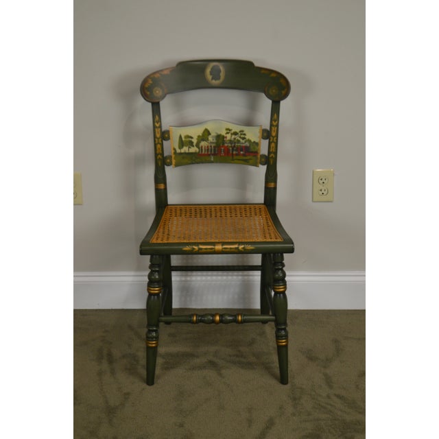 Army Green Hitchcock Thomas Jefferson Monticello Limited Edition Painted Pair Chairs (A) For Sale - Image 8 of 11