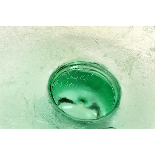 Glass Angelo Rinaldi Acid Etched Geometrical Pattern Glass Bowl For Sale - Image 7 of 8