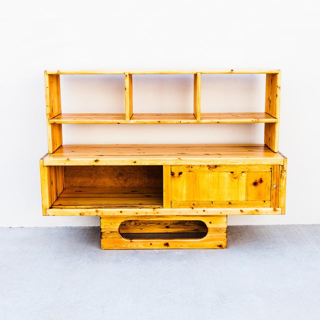 Goldenrod Restored 1970s Studio Made Solid Pine Credenza or Media Console For Sale - Image 8 of 16