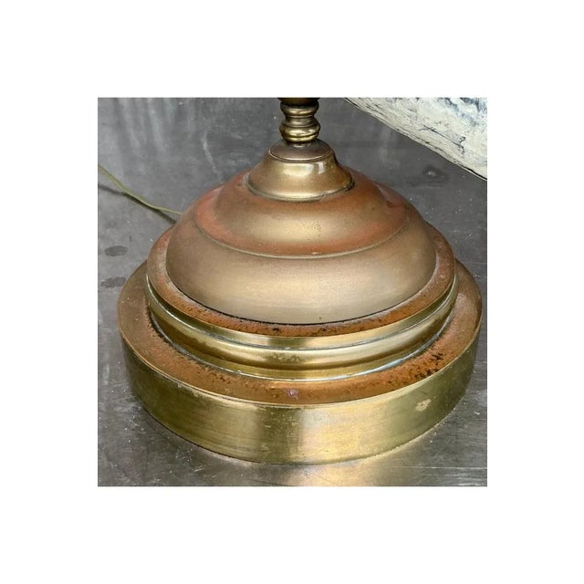 Off-white Vintage Regency Faux Horn Lamp For Sale - Image 8 of 8