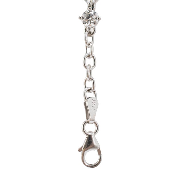Metal Platinum & 14k White Gold 11.27ctw Lab Grown Diamond Link Tennis Necklace For Sale - Image 7 of 8