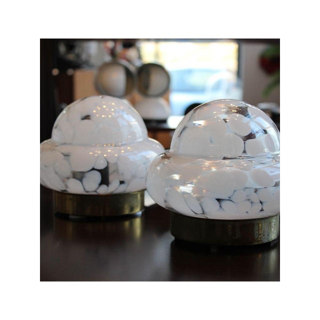 White Mushroom Lamps, 1970s, Set of 2 For Sale - Image 8 of 11