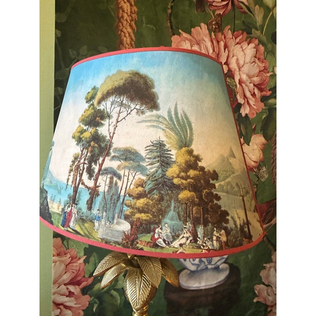 Palma Lamp with Oval Panoramique Lampshade, in New conditions. Designed from 2000 Labeled by Maker, European Plug (up to...