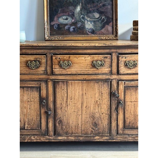 19th Century Antique English Pine Stained Sideboard For Sale - Image 5 of 8