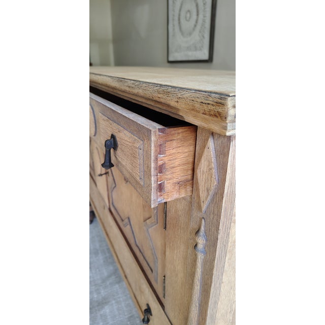 Tan Early 1900s Architectural Natural Tiger Oak Statement Storage For Sale - Image 8 of 10