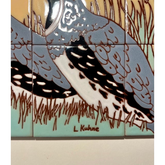 Set of 24 L. Kuhne Southwest QUAIL COVEY Signed Ceramic Art Tiles Made in Italy Dimensions: 4” x 4” each tile, 12"H x 31"W...