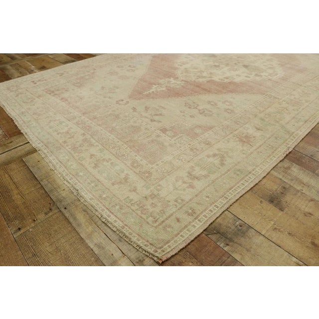 Textile Vintage Turkish Oushak Gallery Rug - 05'07 X 10'02 For Sale - Image 7 of 10