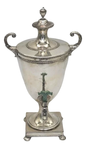 Diminutive Antique Sheffield Plate Armorial Tea/Cider Urn, Style Matthew Boulton