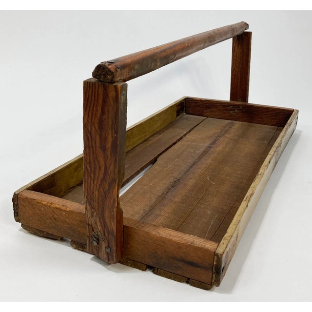 Antique Rustic Handled Berry Basket Tray For Sale In Kansas City - Image 6 of 10