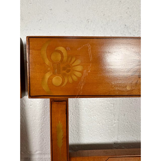 1990s Hitchcock Solid Maple Vintage Twin Stenciled Headboards - Pair For Sale - Image 9 of 9