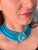 Blue Natural Sleeping Beauty Turquoise Necklace Five-Strand and Diamond French Clasp For Sale - Image 8 of 8