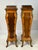 Wood Pair of Mid-20th Century French Rococo Style Marquetry & Ormolu Pedestals With Green Marble Tops For Sale - Image 7 of 16