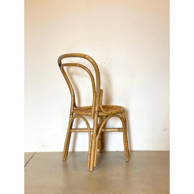 Set of Bamboo & Wicker Chairs, 1970s For Sale - Image 6 of 11