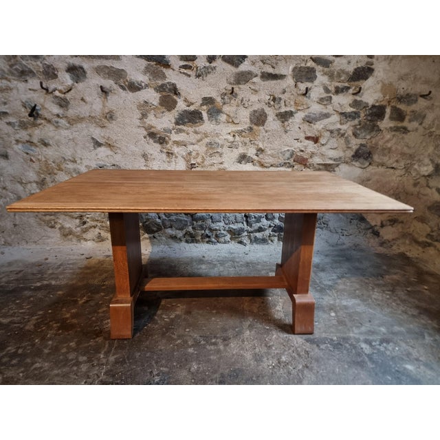 French Art Deco Oak Dining Table, 1930s For Sale - Image 6 of 14