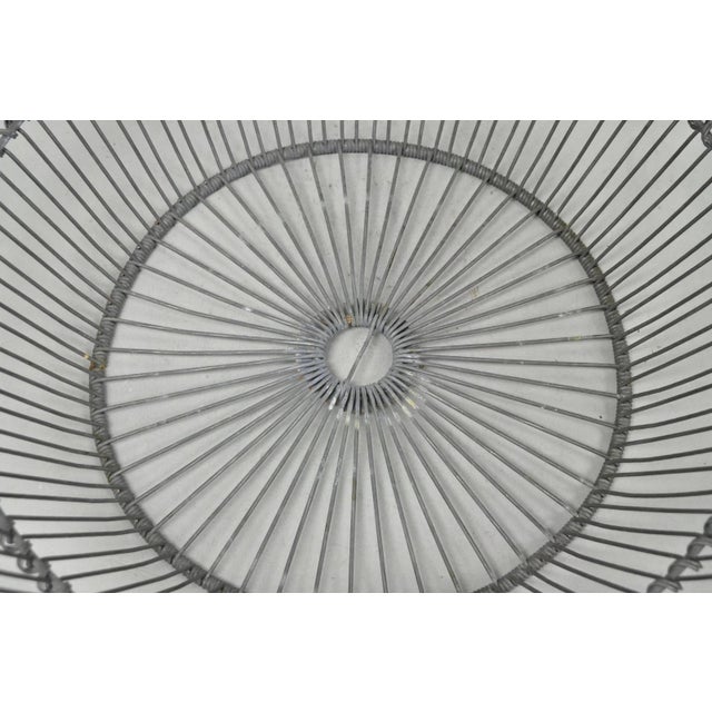 Vintage Industrial Modern Large 24" Metal Wire Oyster Clam Throw Blanket Basket For Sale - Image 10 of 16