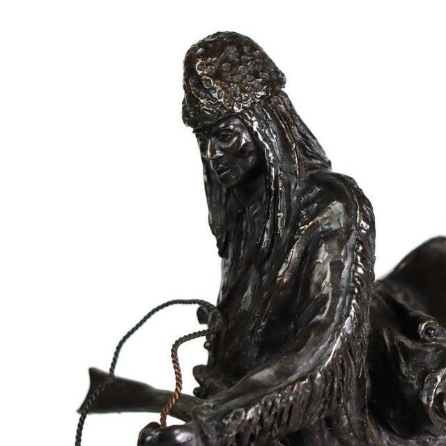 Early 20th Century Vintage Frederic Remington Bronze Sculpture on Marble Base “Mountain Man" For Sale - Image 5 of 16
