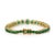 18k Yellow Gold 12.9ct Round Natural Emerald Art Deco Bracelet, 6 Inch by VRJewels For Sale - Image 9 of 17