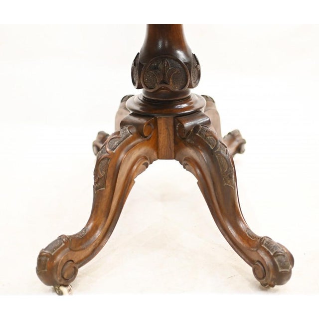 Victorian Card Table in Burr & Walnut, 1880s For Sale - Image 9 of 12