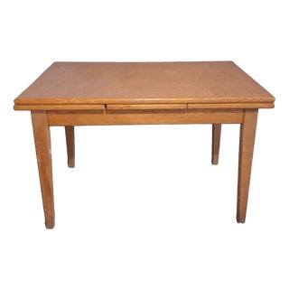 Dining Table with Sliding Extensions, 1950s For Sale