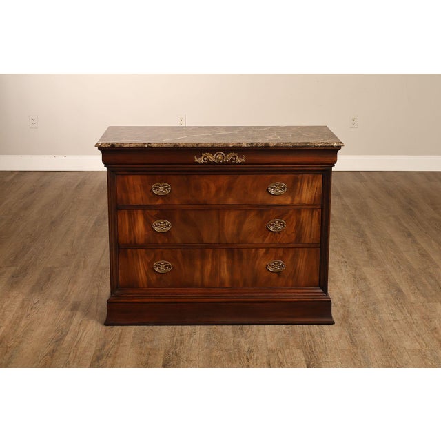 Henkel Harris Empire Style Marble Top Mahogany Chest Of Drawers For Sale - Image 15 of 18