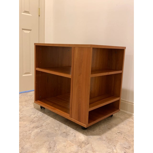 Wood Contemporary Taboret Side Table With Casters For Sale - Image 7 of 8