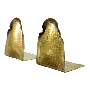 Roycroft Arts & Crafts Hammered Brass Over Copper Bookends, Circa 1920s